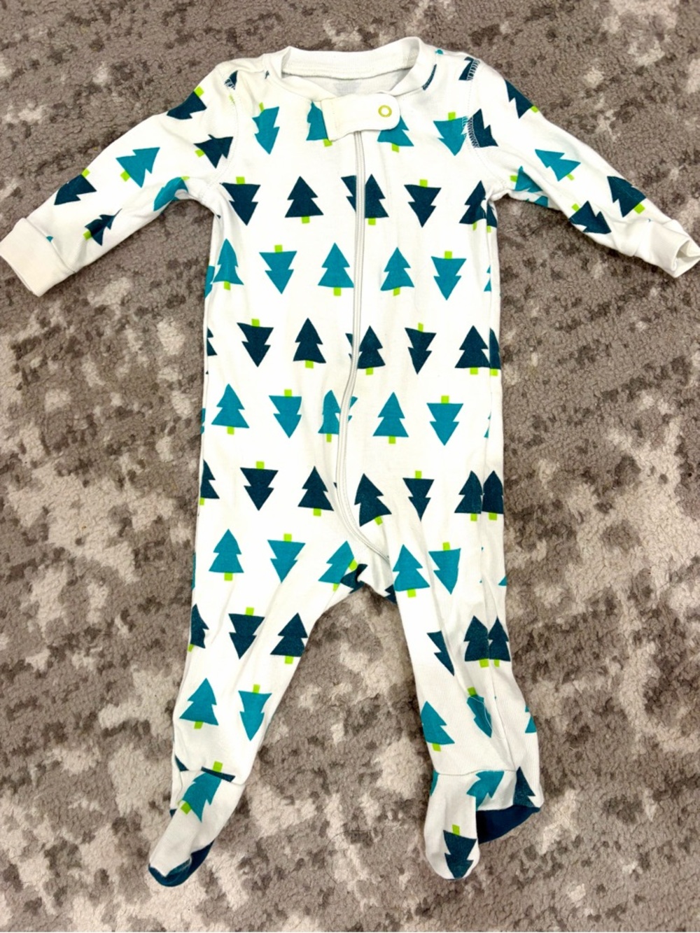 Primary baby 0-3 months Footed Pajamas Evergreen Print